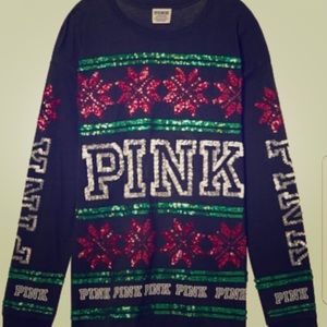 PINK Christmas bling sweater